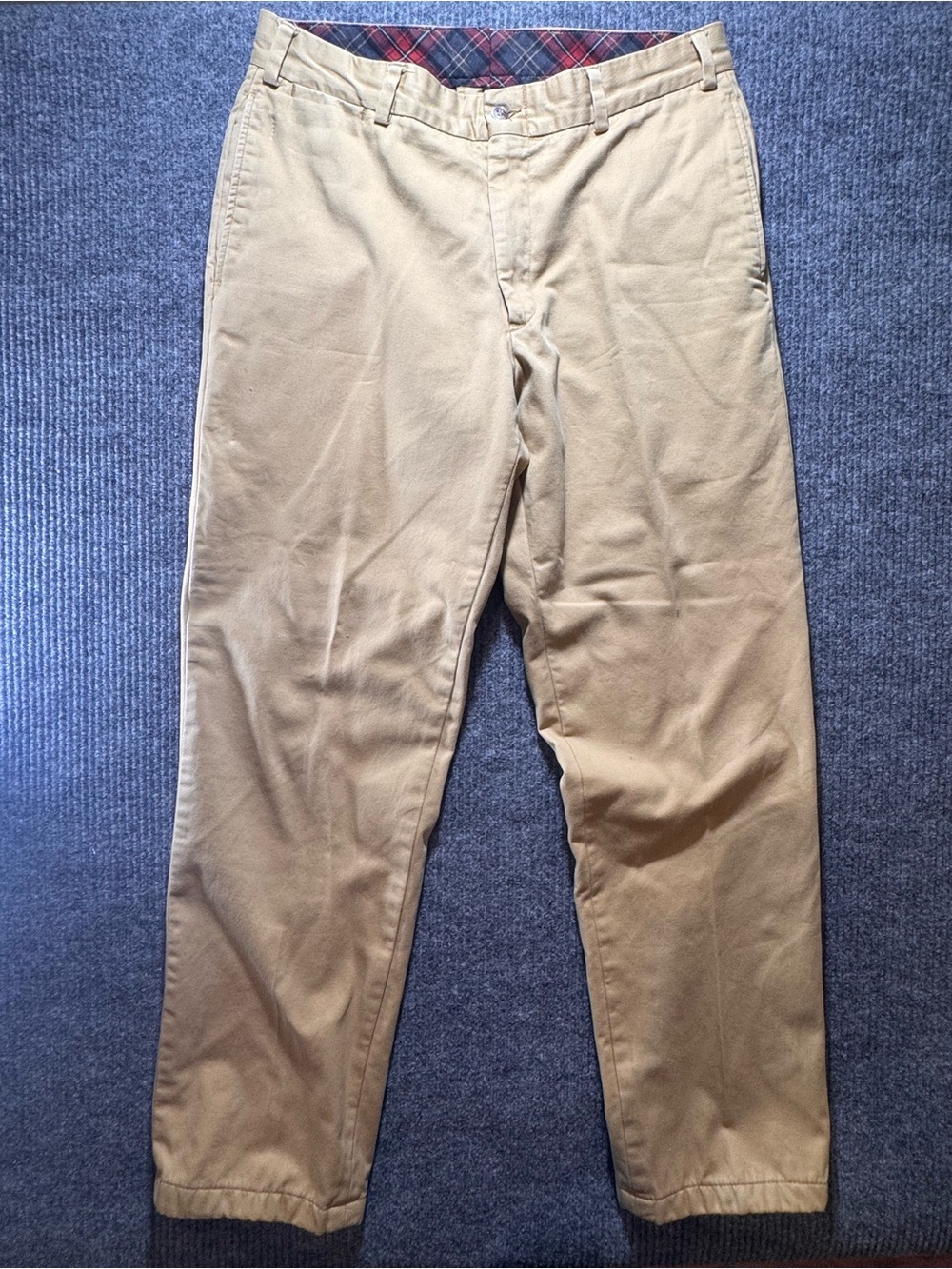 Bills Khakis red plaid lined khaki chinos Men’s 36